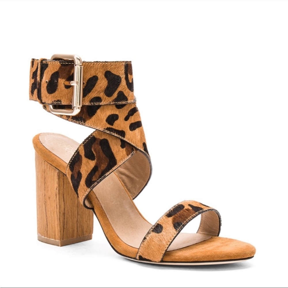 RAYE x Revolve: Lexie Cow Hair Heel in Tan Leopard